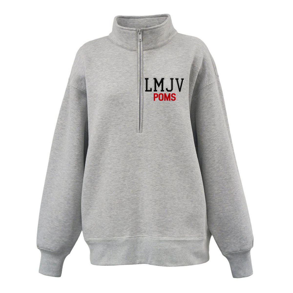 LMJVP - RHINESTONE HALF ZIP - OVERSIZED